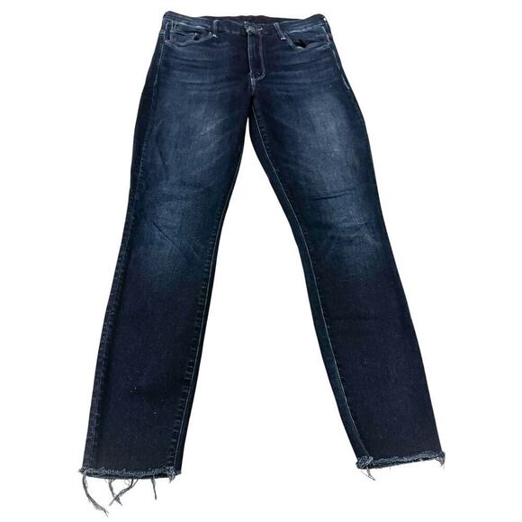 Mother High Waisted Looker Ankle Fray Last Call Dark Wash Denim Jeans Size 28 - Picture 2 of 10